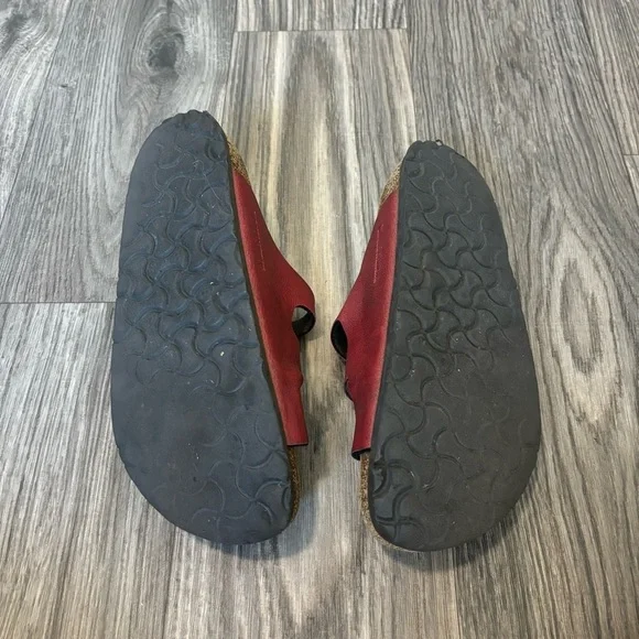 Birkenstock Florida Birko-Flor Pull Up Sandals Burgundy - Picture 6 of 6